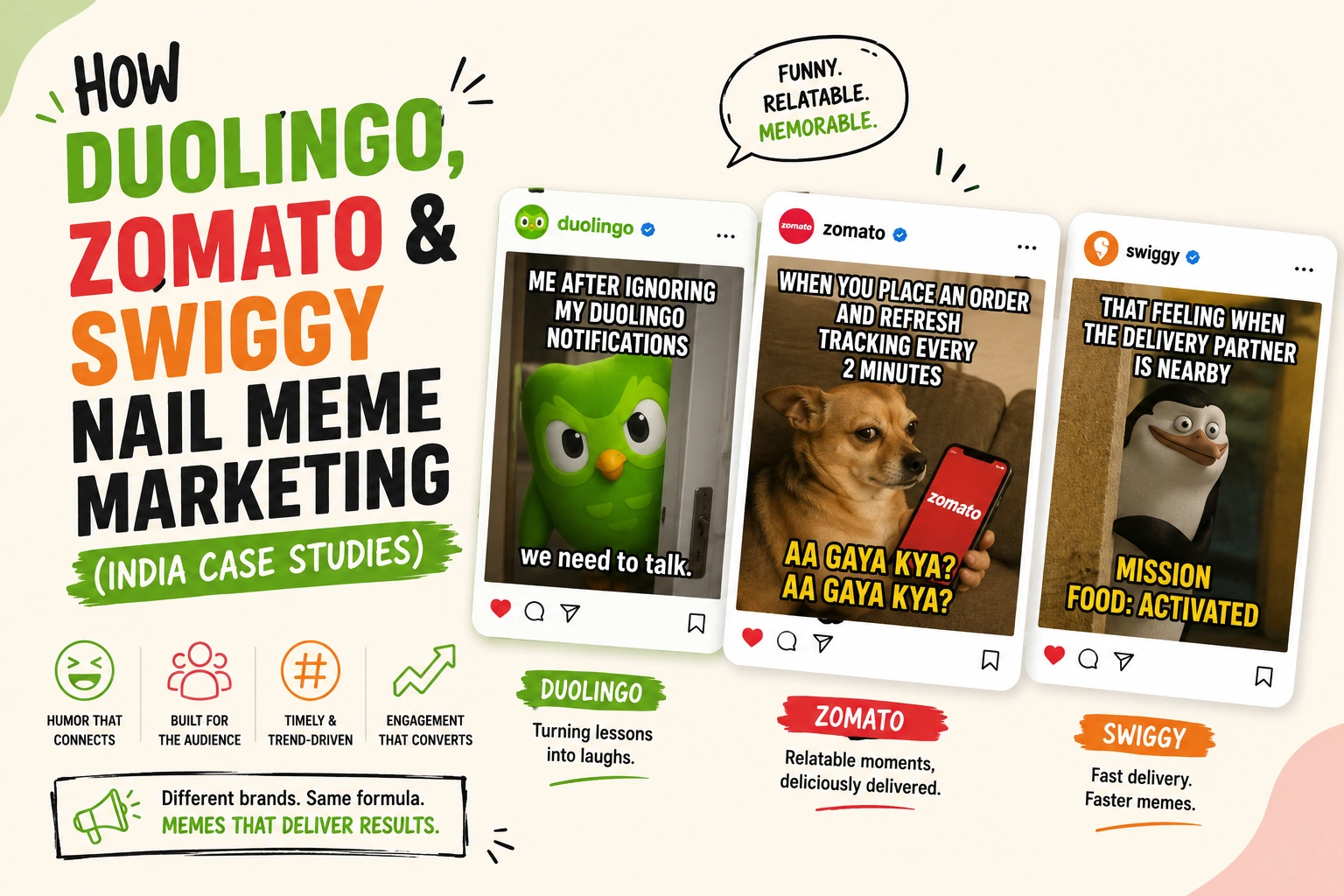 How Duolingo, Zomato & Swiggy Nail Meme Marketing (India Case Studies)