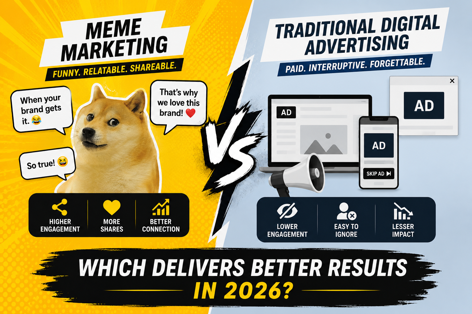 Meme Marketing vs Traditional Digital Advertising: Which Delivers Better Results in 2026?